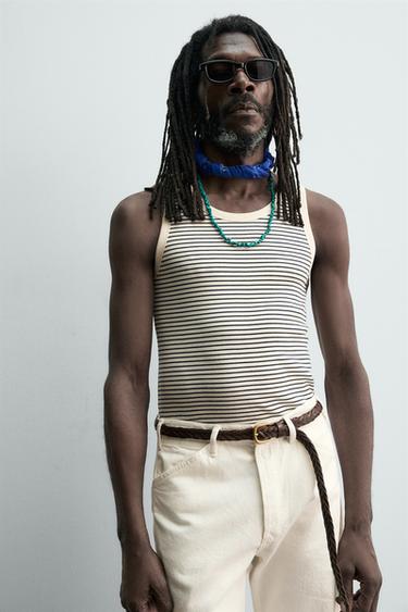 CEINTURE EN CUIR TRESSÉ AARON LEVINE X ZARA - Marron de Zara - Image 2