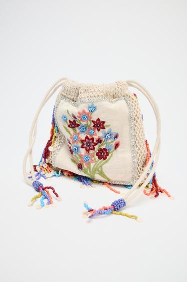 SAC SEAU BRODERIES FLEURS - Multicolore de Zara - Image 2