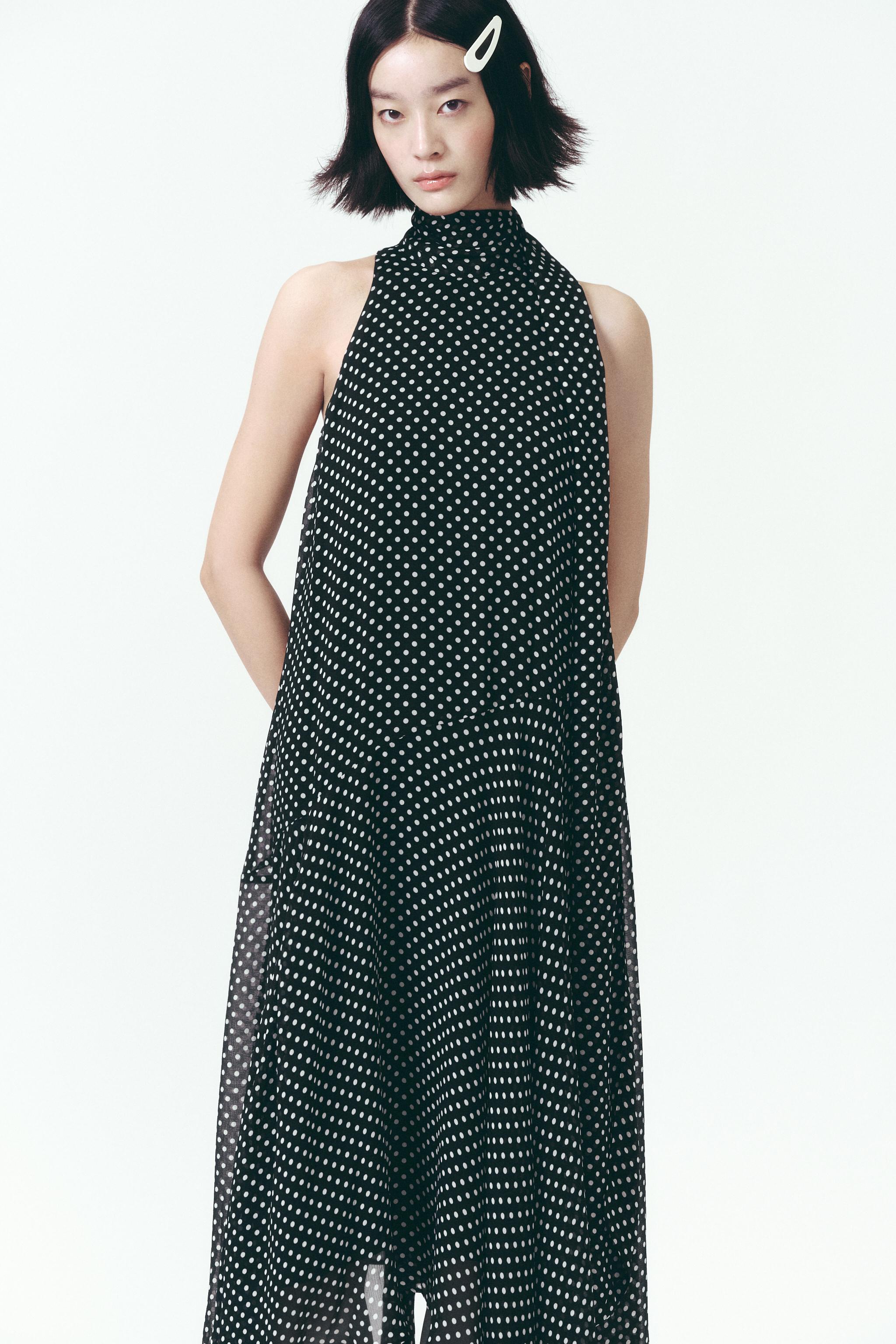 ZARA ZW COLLECTION ポルカドット ホルターネック ワンピース