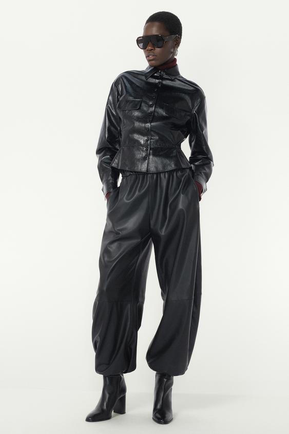 PEPLUM FAUX LEATHER JACKET - THE ITEM ZARA WOMAN