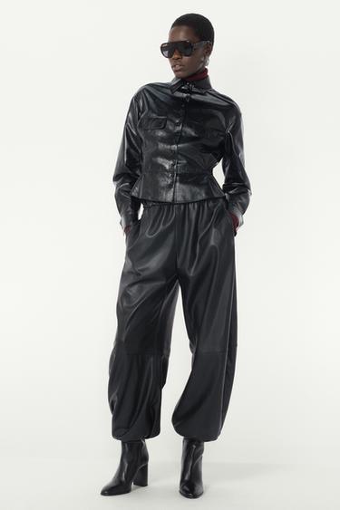 FAUX LEATHER PEPLUM JACKET - THE ITEM ZARA WOMAN - Black by Zara - Image 2