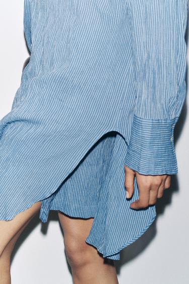 STRIPED LONG SLEEVE SHIRT ZW COLLECTION - Blue by Zara - Image 5