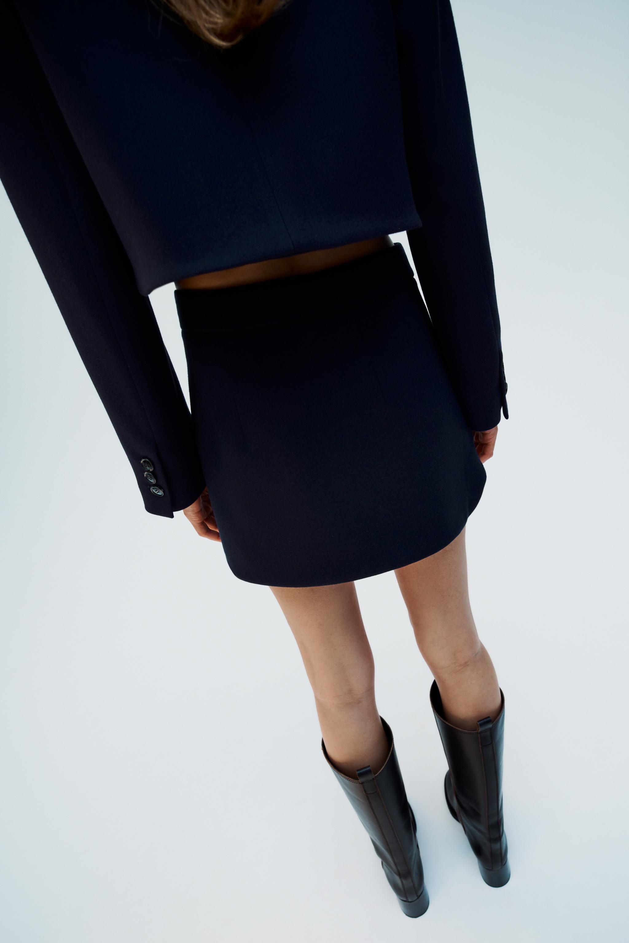 Navy mini clearance skirt zara