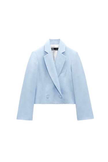 CROP LINEN BLAZER