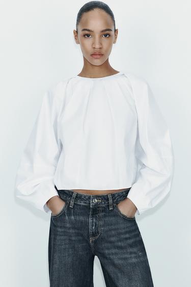 Zara POPLIN SHIRT - white