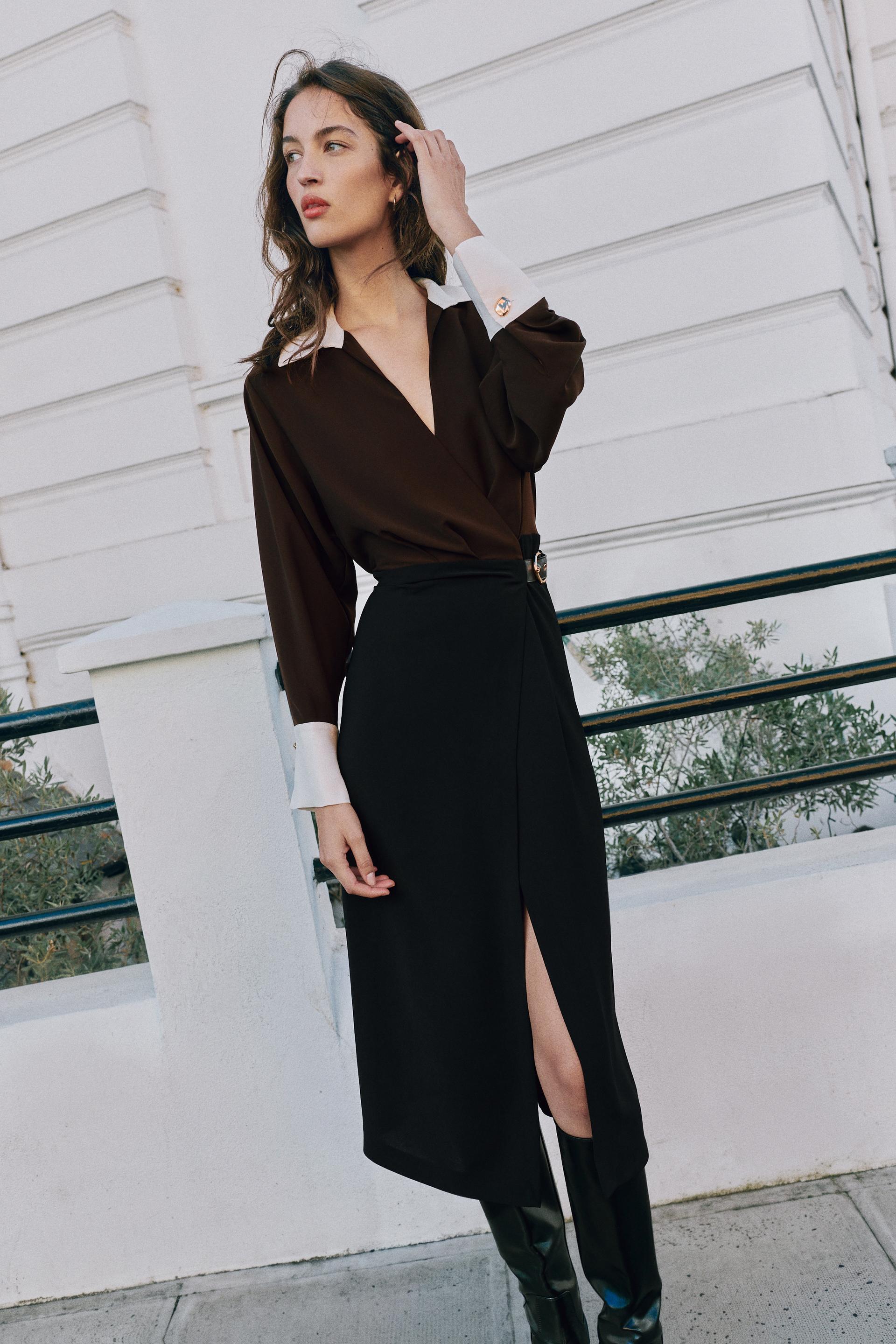 COMBINED BUCKLE MIDI DRESS thumbnail 2