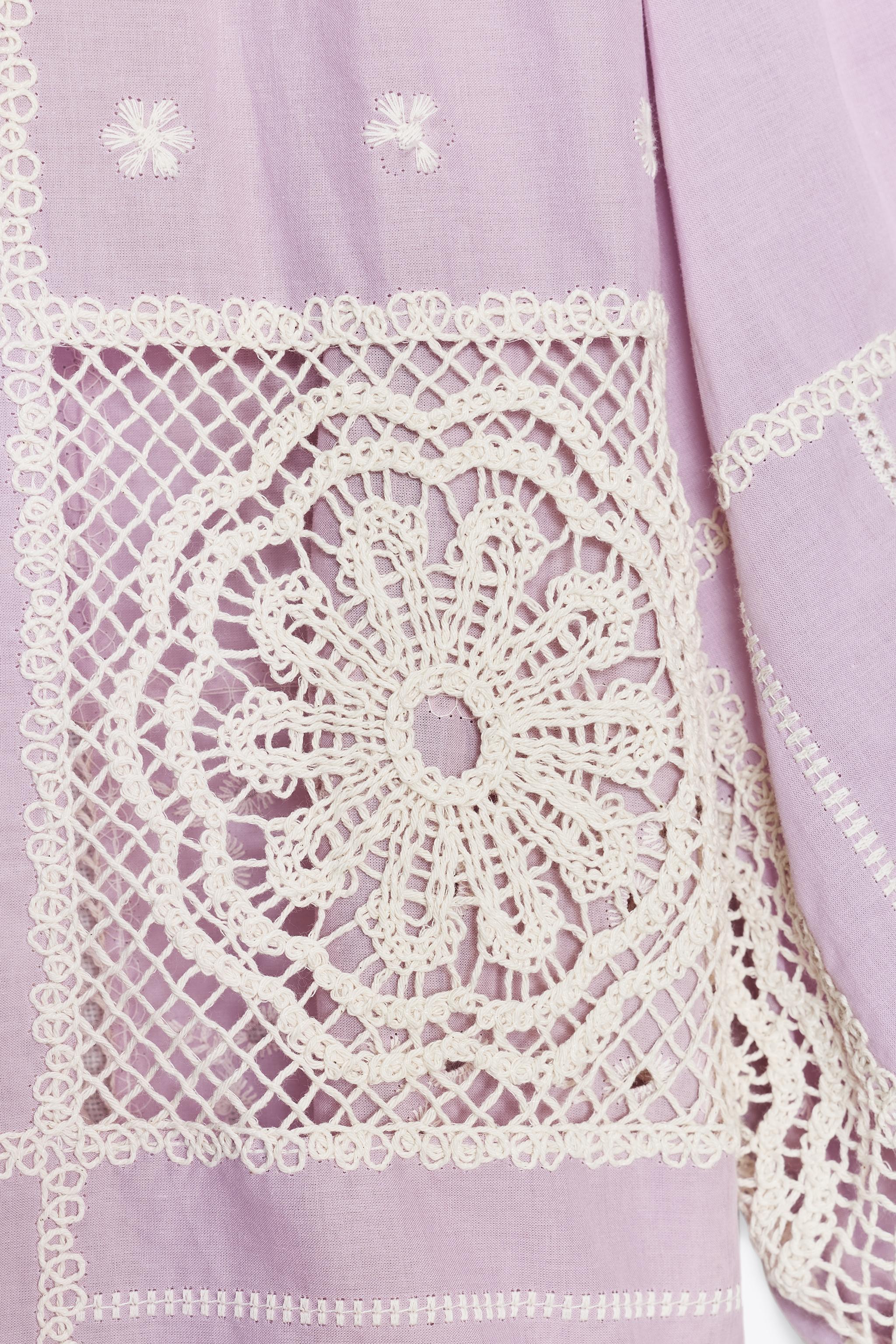 CROCHET COMBINATION SHIRT - Lilac / White | ZARA United States