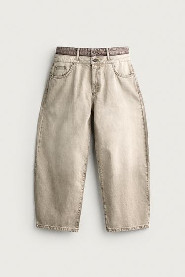 LAYERED-WAISTBALLOON FIT PANTS — Multicolored 1
