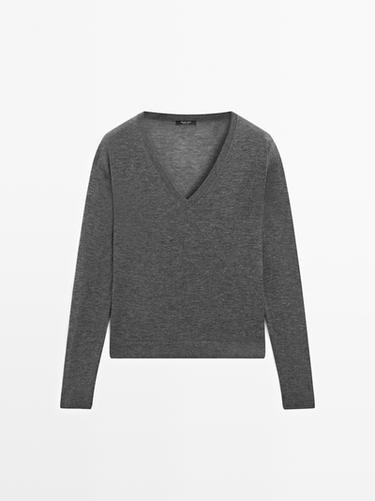 Zara Silk and wool blend knit sweater - Mid-gray