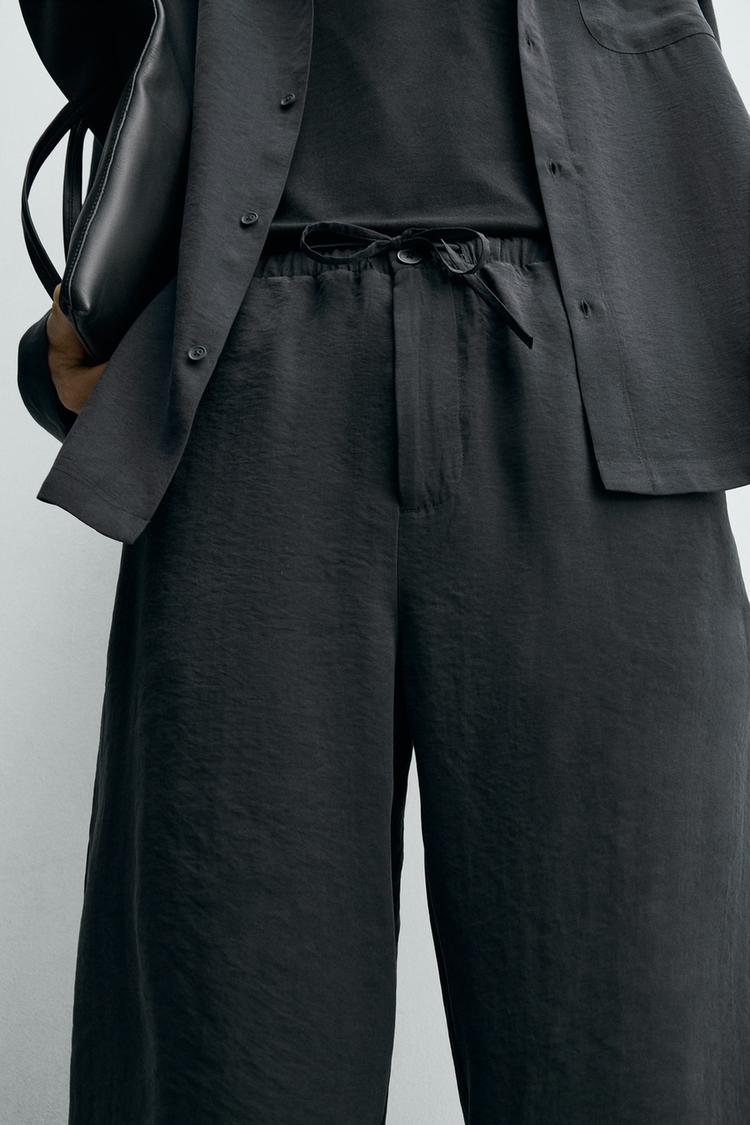 ZARA RELAXED FIT FLOWING TROUSERS