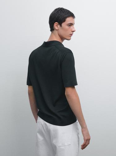 Polo cuello pico punto - Marino de Zara