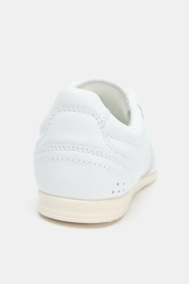 LEATHER TRAINERS - White by Zara - Image 5
