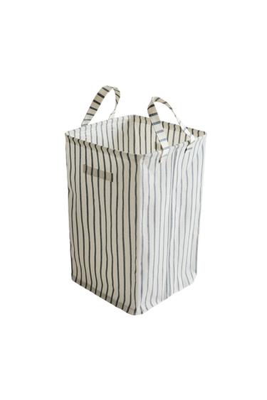 STRIPED LAUNDRY BASKET - أزرق الخاص بـ Zara