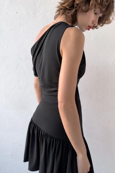 ASYMMETRIC SHORT DRESS - Black by Zara - Image 4