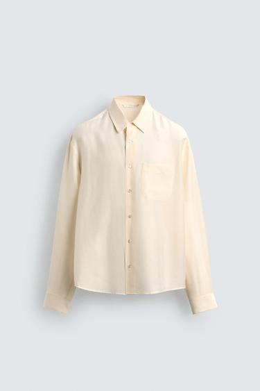 FLOWING BAMBOO - SILK SHIRT - Oyster-white by Zara