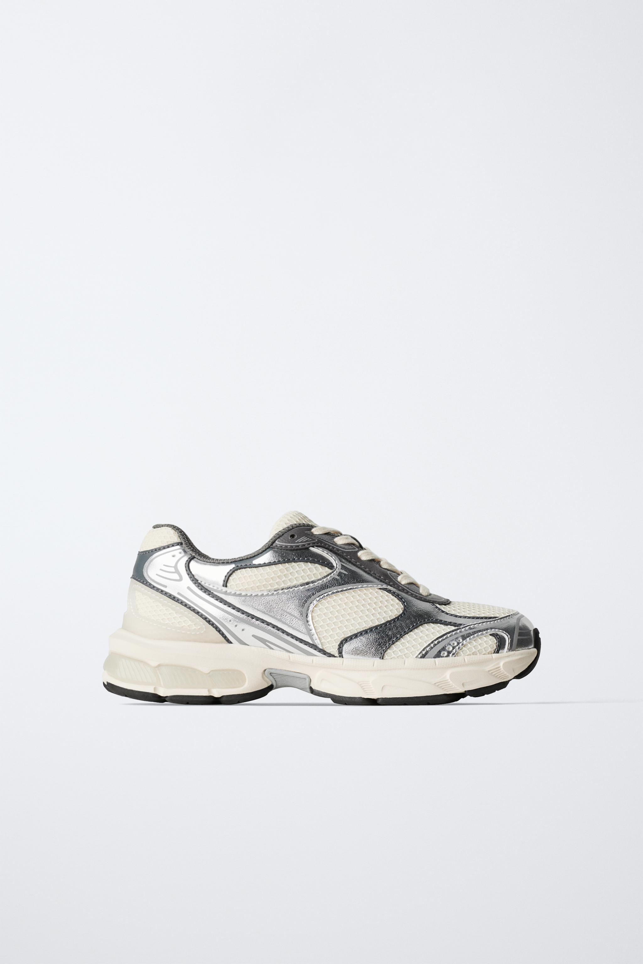 さあ MESH ATHLETIC SNEAKERS - Silver | ZARA United States