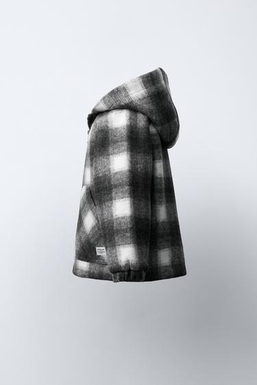 MANTEAU EFFET MOUTON À CARREAUX - Écru / Noir de Zara - Image 2