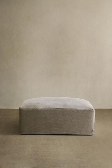 PUFF LINO LAVADO DESENFUNDABLE - Beige claro de Zara