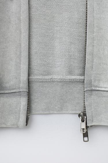 SWEAT ZIPPÉ À INSCRIPTION - Gris clair de Zara - Image 3