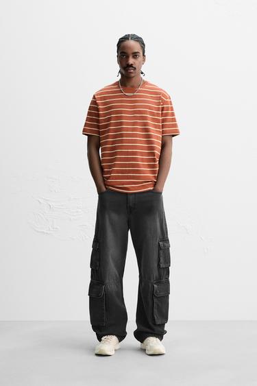 CAMISETA BÁSICA MEDIUM WEIGHT - Marrón / Crudo de Zara - Imagen 0