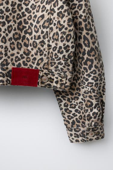 ANIMAL PRINT DENIM JACKET - Brown by Zara - Image 3