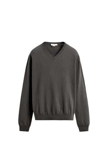 Zara LIGHTWEIGHT COTTON - LINEN JUMPER LIMITED EDITION - Gray