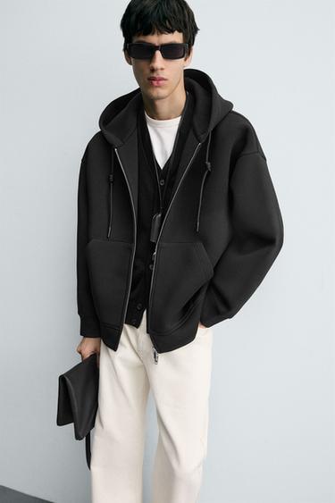 INTERLOCK OVERSIZE FIT HOODIE - Black by Zara - Image 4
