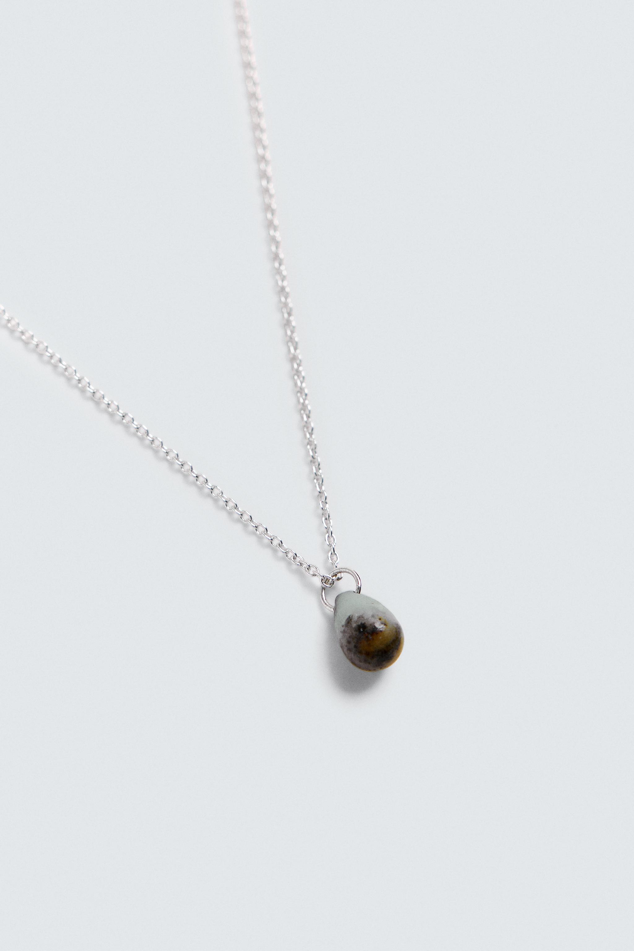 STONE PENDANT NECKLACE - Silver | ZARA United States