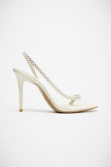 حذاء بكعب فينيل و بلمعات - خَام by Zara