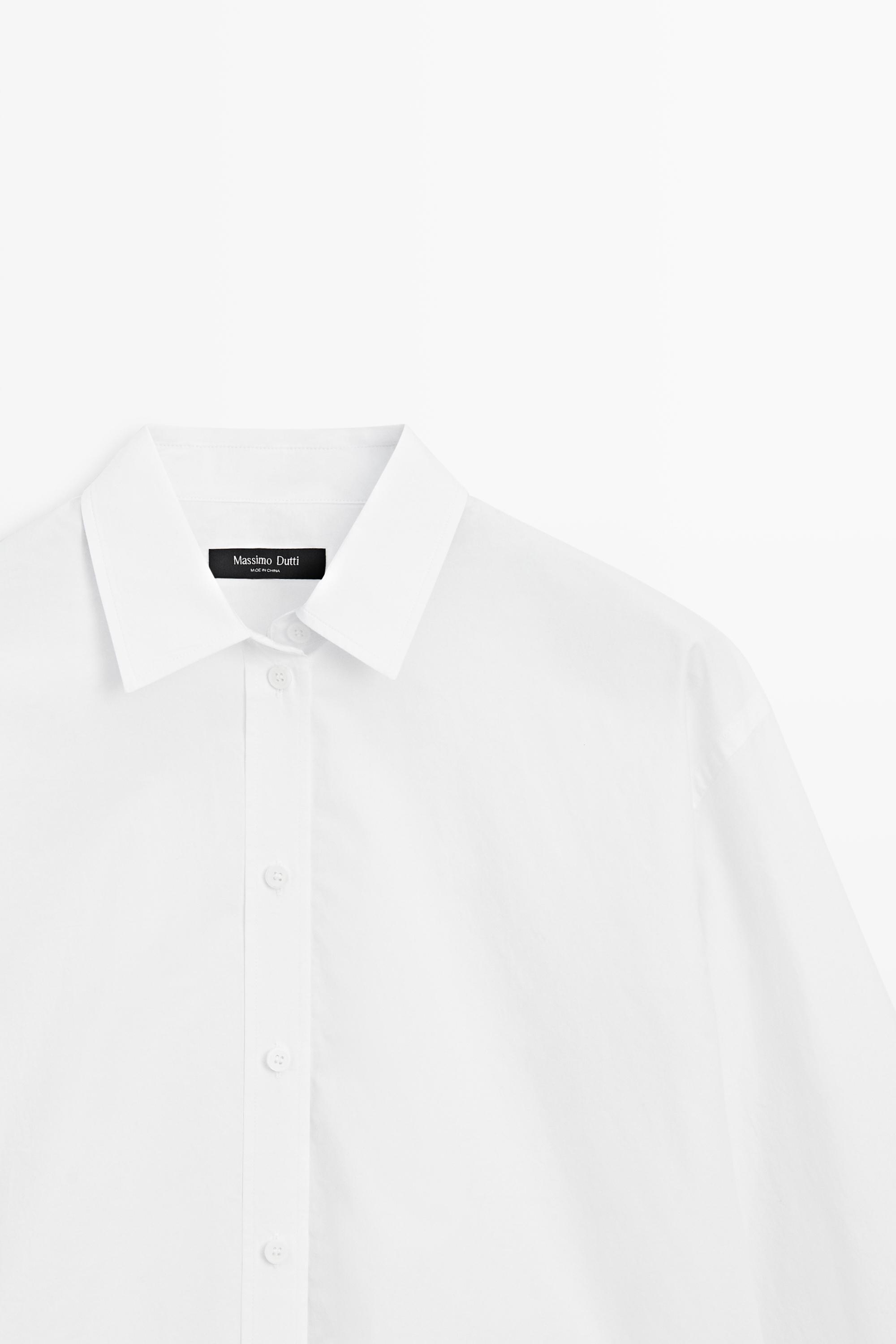 Chemise en popeline 100 % coton avec détail au dos