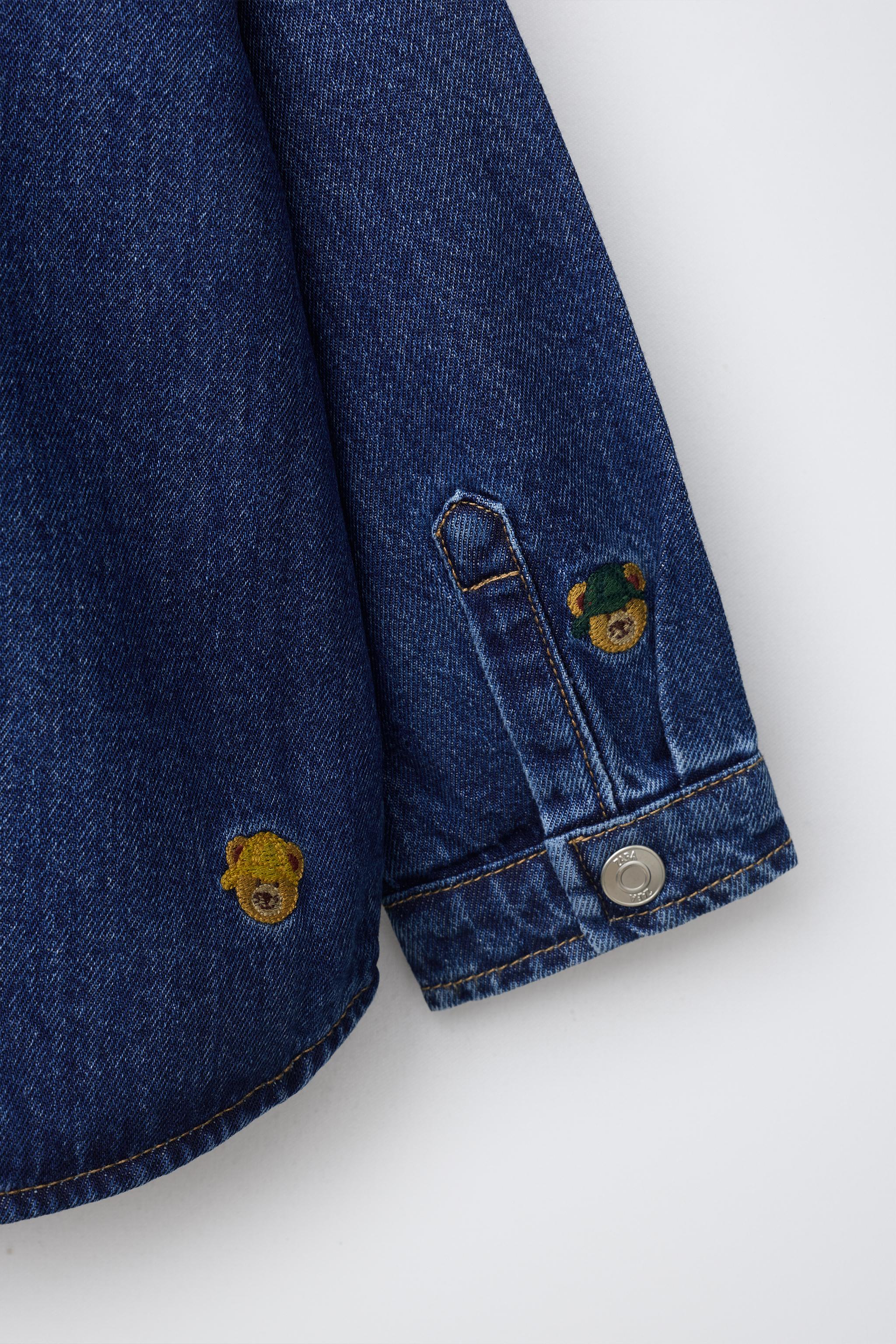 SURCHEMISE EN DENIM À MOTIF D'OURS BRODÉS