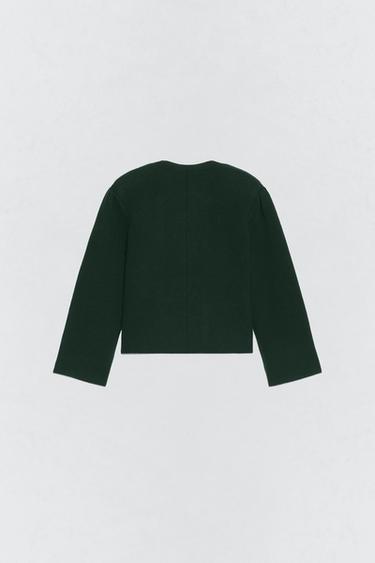 VESTE ÉPAULETTES LAINE SOSHIOTSUKI X ZARA - Vert bouteille foncé de Zara - Image 6