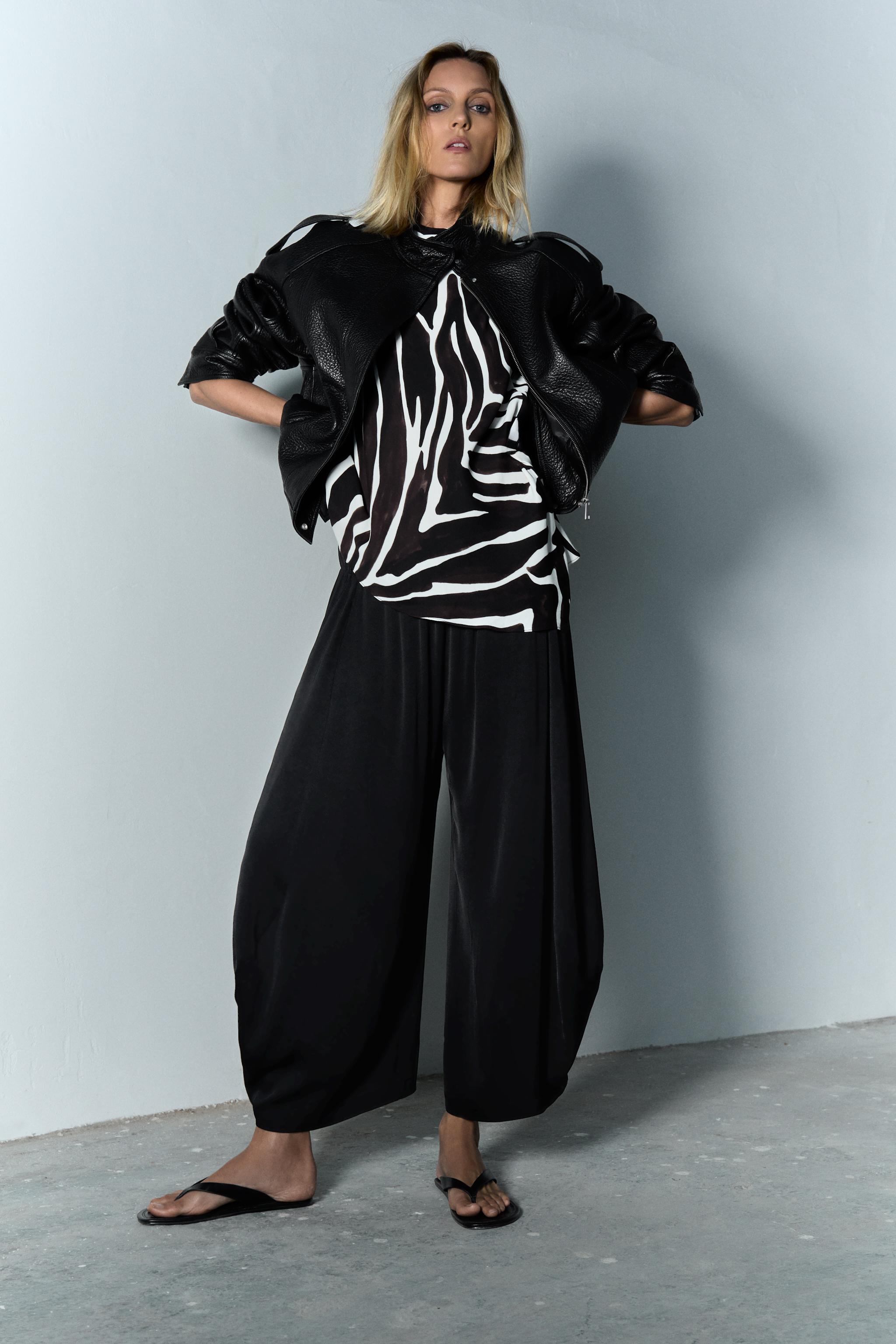 ZW COLLECTION FLOWY VOLUME PANTS - Black | ZARA Canada