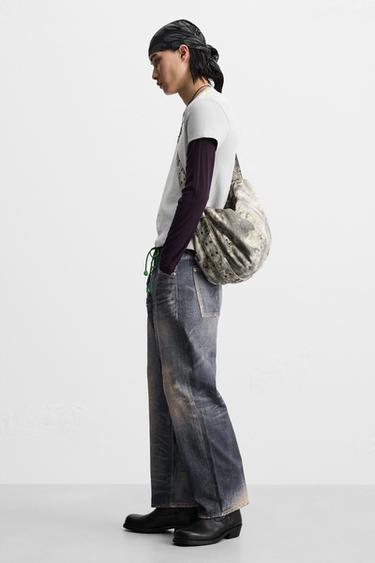 DISTRESSED FABRIC BAG - Black by Zara - Image 1