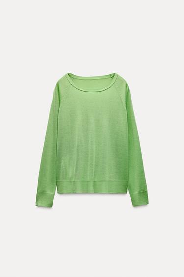 BASIC KNIT SWEATER - GREEN by Zara