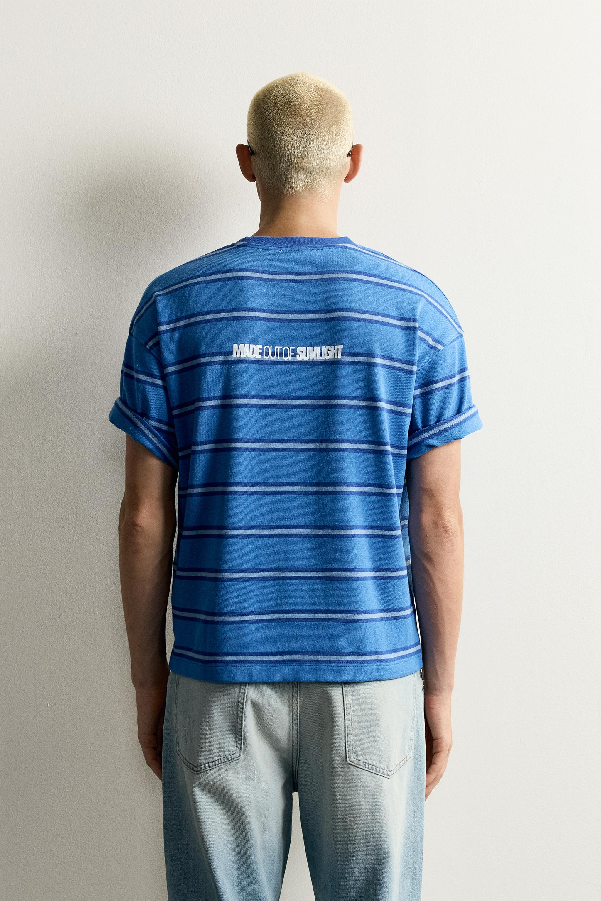 STRIPED JACQUARD EMBROIDERED T-SHIRT