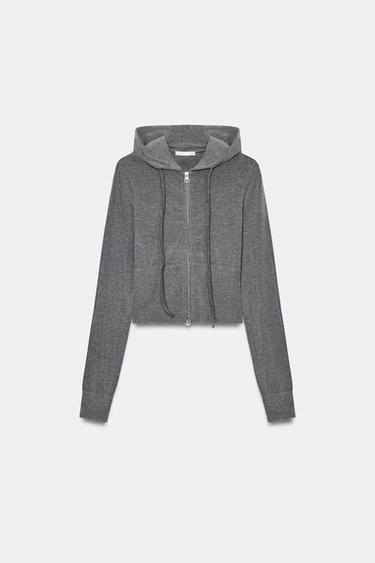 SUDADERA CROPPED SEAMLESS - Gris vigoré de Zara