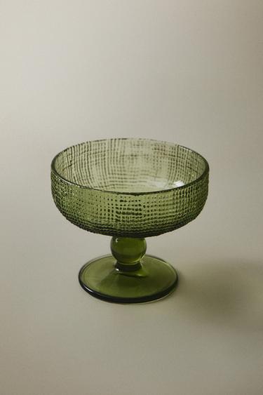 COUPE À DESSERT EN VERRE EN RELIEF - Vert de Zara - Image 4