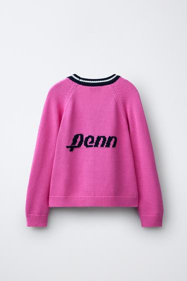 CONTRAST TRIM CARDIGAN PENN © - Neon pink by Zara - Image 1