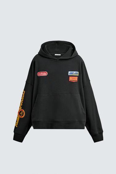 SUDADERA PARCHES COMBINADOS - Negro de Zara