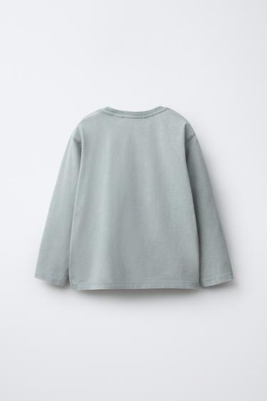 6-14 ANS/ PYJAMA EFFET DÉLAVÉ INSCRIPTION BRODÉE - Gris de Zara - Image 2