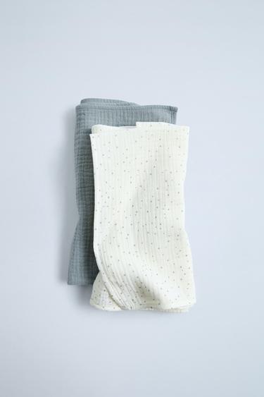 2-PACK OF STAR MUSLINS - Ecru by Zara