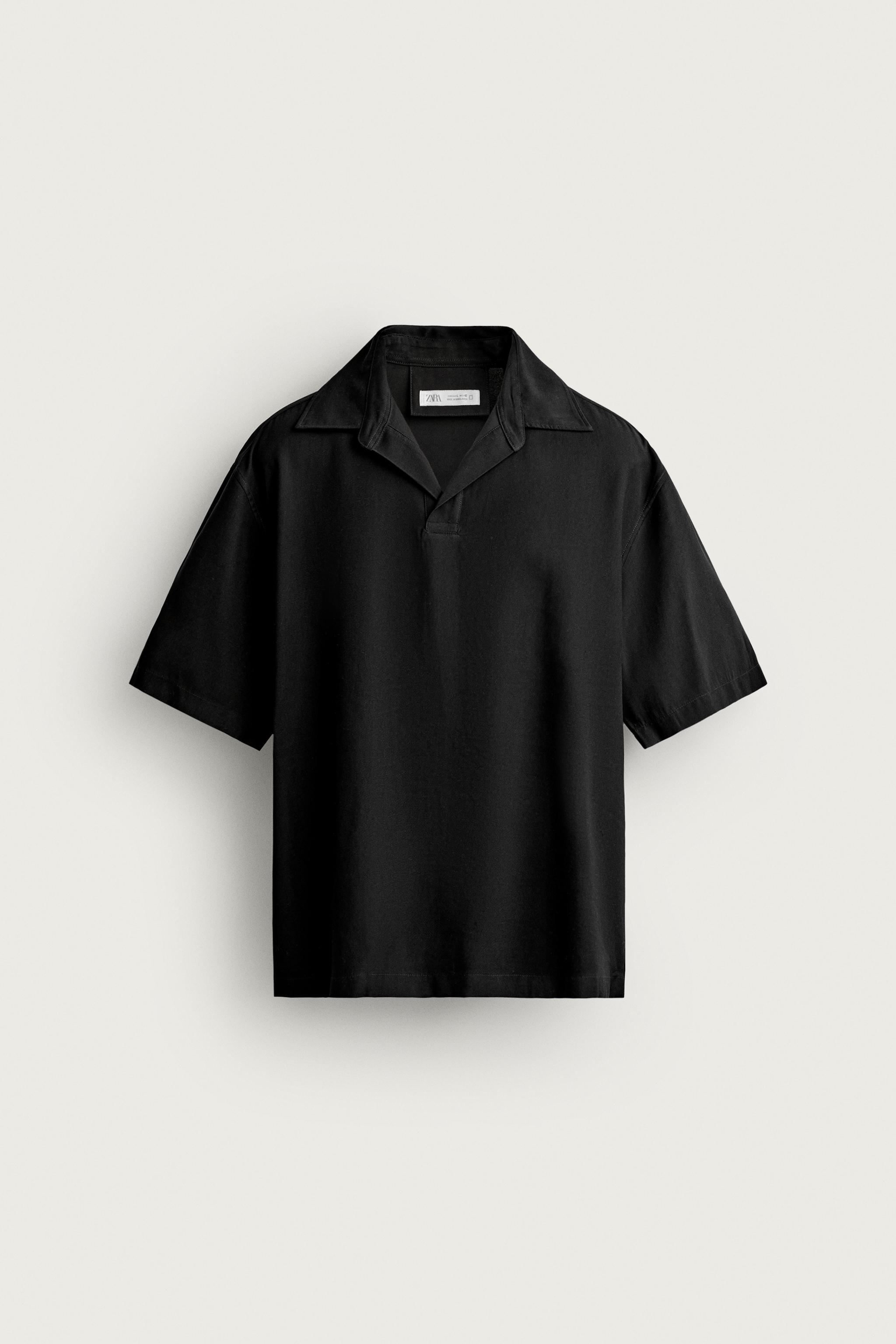 RELAXED FIT FLOWY POLO SHIRT
