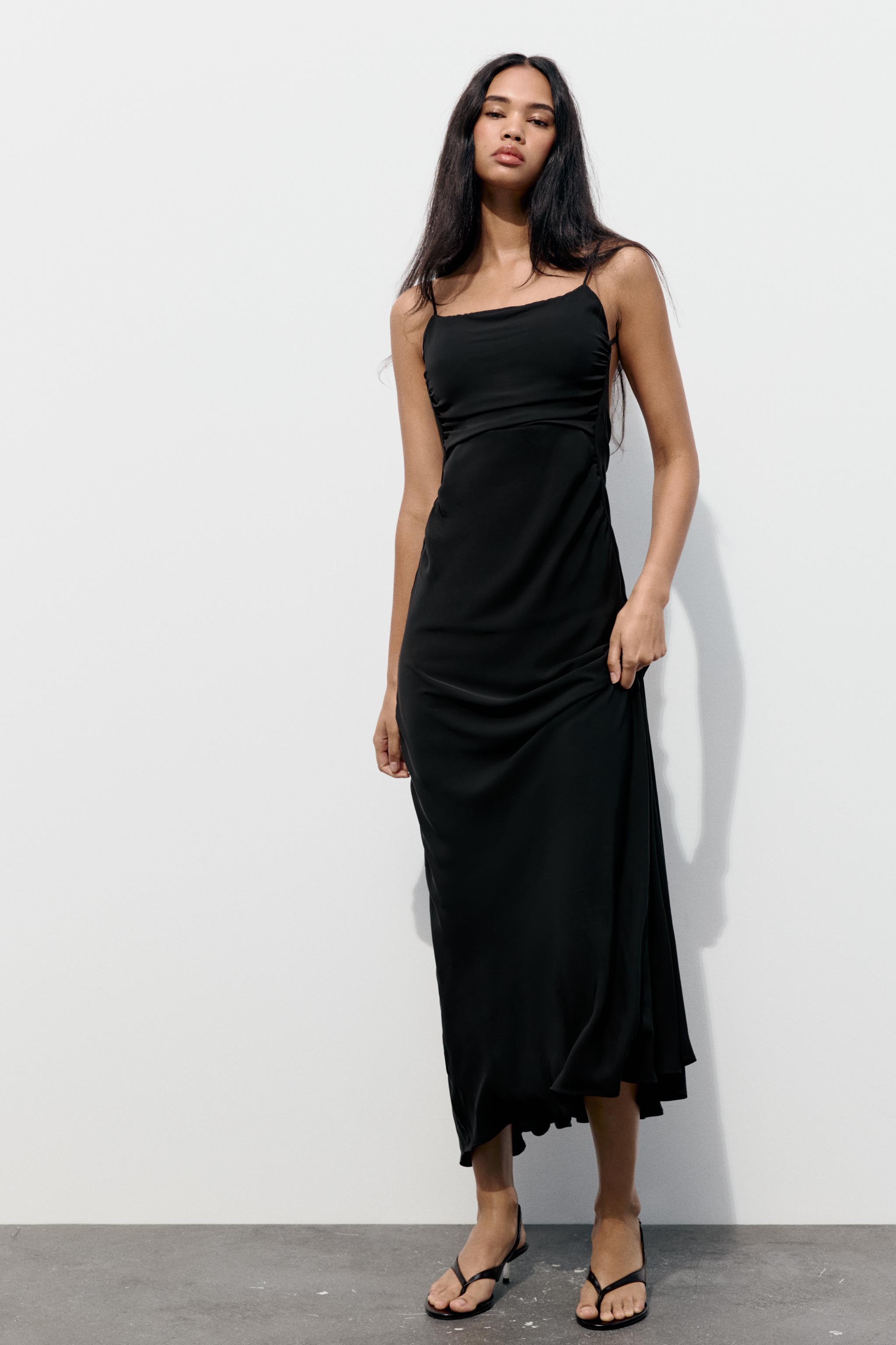 DRAPED OPEN BACK DRESS - Black | ZARA United States