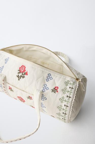 SAC BOWLING BRODERIES - Blanc écru de Zara - Image 3