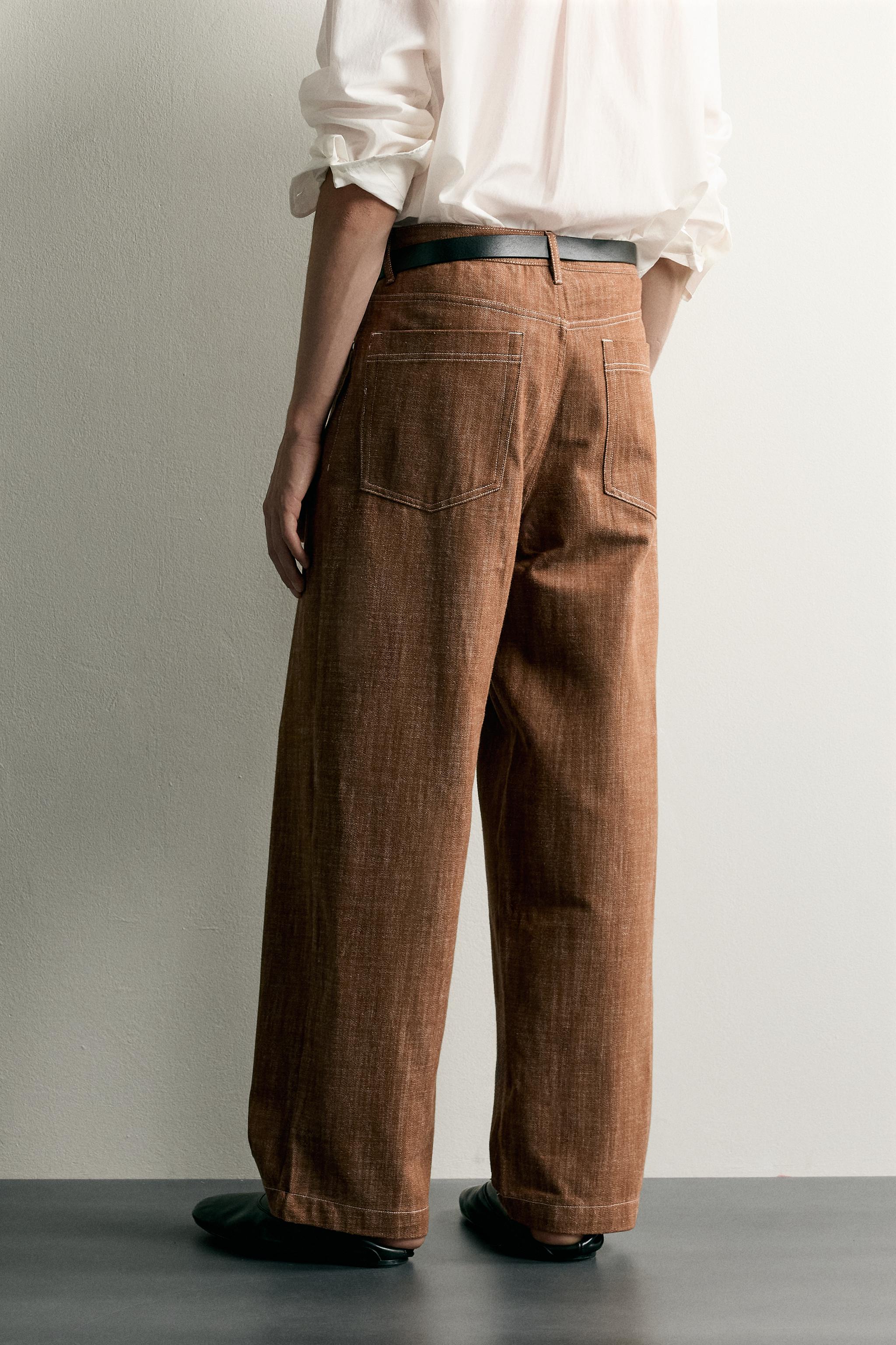 RELAXED FIT TOPSTITCHED PANTS