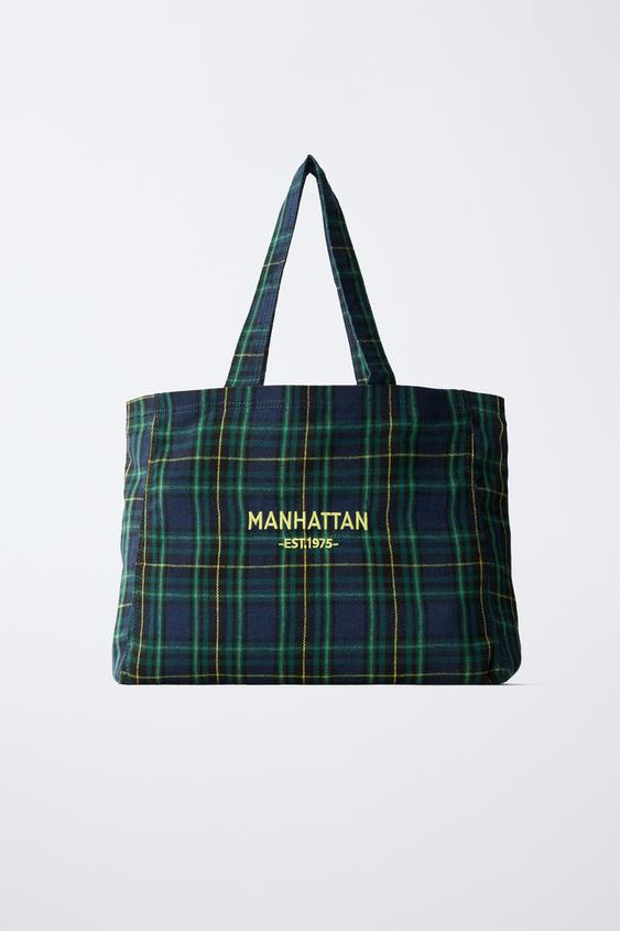Детская сумка Zara Plaid Shopper Tote, цвет: Зелёный