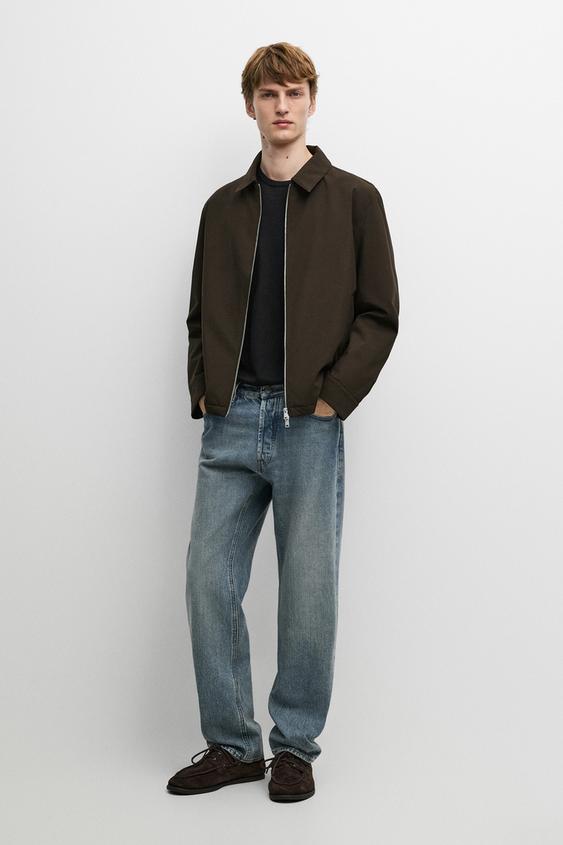 Zara Lightweight jacket with collar detail - Chocolate - Image 0
