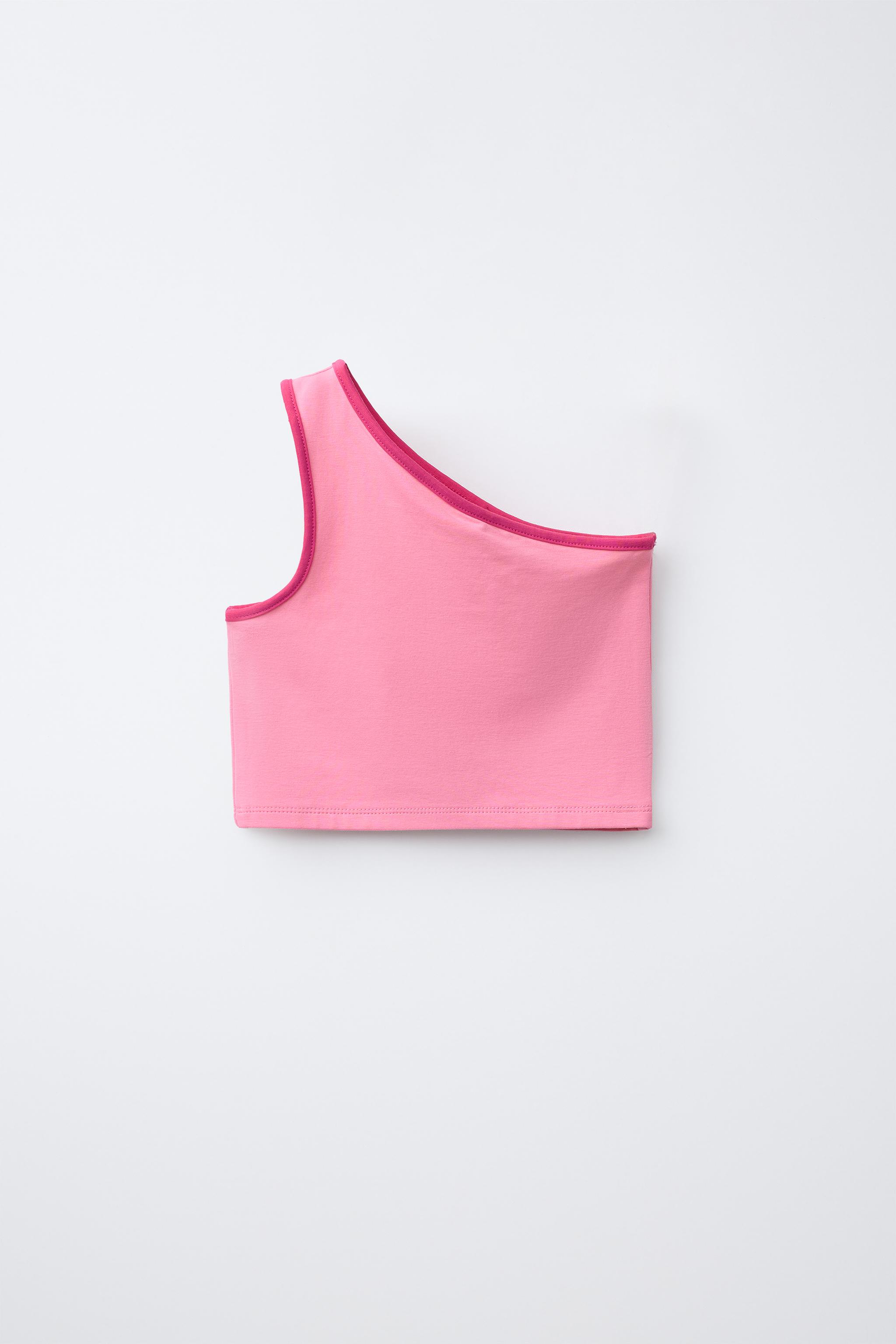 Детские топы Zara ASYMMETRIC CONTRAST TRIM TOP — фото 2