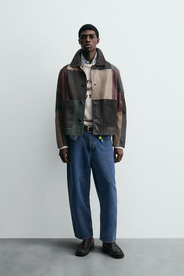 COLOUR BLOCK LEATHER JACKET - Multicoloured by Zara - Image 0